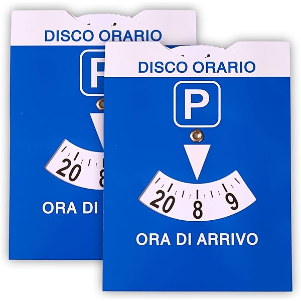 Disco Orario Parcheggio Maxi - 4 Pezzi Bicolore Blu/Bianco Con Quarti D'Ora Per Auto E Moto - Foto 6