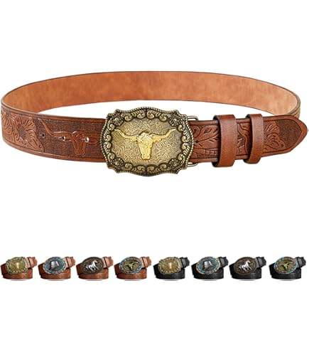Boucle De Ceinture Vintage Western - Longhorn Bull Skull - Fabriquée Aux USA - Étain
