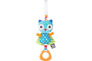 BenBat Jitter Toy, Baby Toy, Clip on Baby Pram Toy, Baby Sensory Toy, BPA Free Dazzle Star Helps Develop Early Motor Skills. Newborn Rattle Toy, Baby Teething Toy. Toy for at Home or On the Go (Owl)
