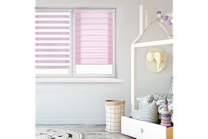 Blindecor Indus Sensa attrezzi | Tenda a rullo a doppio strato senza perforazione | Colore Rosa 42 x 180 cm (Larghezza x Altezza) | Dimensioni del tessuto 39 x 175 cm