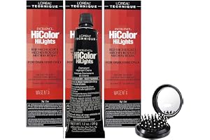 Hair Care Set: L'Oréeal HiColor Highlight Cream 3-Pack + LUXPAKS Brush | L'Oréeal HiColor, Hair Dye, Highlight Cream, 3-Pack, Permanent Color, Highlights, Hair Coloring, LUXPAKS Brush