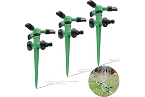 EANLOLY Rasensprenger, Gartensprenger 3 Stück, Kann für Gartendusche Bewässerungssystem und Rasenbewässerungssystem, Garten-Sprinkler 360° Drehbar, Grün