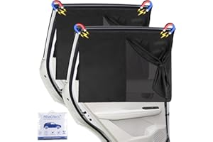 PEMOTech Car Window Shades for Baby【2 Pack & Magnetic】Block UV Rays【2025 New Upgrade】Car Sun Shade for Baby with Double Protection - Providing Privacy for Your Family - 27.9"X18.5" Fits 99% Cars