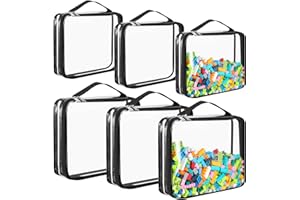 SANWUTA 6 Packs Toy Storage Bags PVC Organizing Bags with Zippered, Waterproof Toy Organizer Bags for Board Games, Building Blocks, Toys and Kids Books (Large, Small)