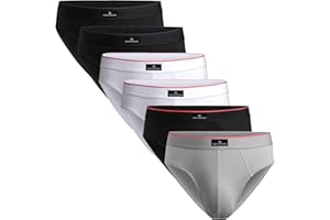 DANISH ENDURANCE Slip Uomo Cotone Premium, Mutande Uomo Comode e Traspiranti, Senza Etichetta, 6 Paia
