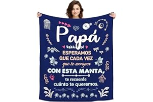 ACAROMAY Regalos Originales para Papá Navidad, Regalos Día del Padre, Regalos para Papa Hombre Decoración Mantas Regalos de Cumpleaños Manta Personalizada 150x130CM (Papá-a)