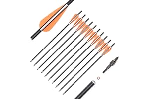 NIKA ARCHERY 12 Piezas de Pernos de Ballesta Flechas de Ballesta 14 16 Pulgadas Pernos de Fibra de Vidrio de Tiro con Arco con alas de 3 Pulgadas para Caza de Ballesta