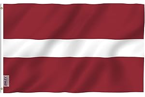 Anley Fly Breeze 3x5 st¨®p Flaga ?otwy - ?ywy kolor i odporno?? na blakni?cie - P?¨®cienny Nag?¨®wek i podw¨®jne szycie - Flagi Republiki ?otewskiej Poliester z mosi??nymi przelotkami 3 X 5 FT