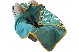 BUNDLEBEAN Universal Baby car seat wrap. Jersey Cotton and Fleece – Fully Reversible, Double Layer Cosy Blanket wrap Keeping Babies Warm in Their car Seats. for Group 0/0+ car Seats with 3 or 5 Point Harnesses