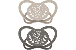 nip - Butterfly | 0-6 Monate | 2er Pack | Stillfreundlicher, zahnfreundlicher Babyschnuller inkl. Schnullerbox. Nachhaltiger Schnuller mit weichem Silikonsauger, Braun/Beige