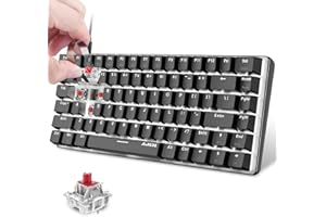 FELiCON x AJAZZ AK33 Tastiera Meccanica da Gioco Hot-Swap Red Switch 80% Gaming Keyboard con Retroilluminazione LED Bianca USB di Tipo C Cablato QWERTY 82 Tasti Anti-ghosting per PC Laptop Mac-Nero