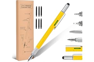 Ainkedin Gifts for Men, 7 in 1 Multitool Fountain Pen, Mens Gifts for Christmas, Presents for Men, Funny Gifts for Men, Secret Santa Gifts for Men, Birthday Gifts for Dad, Gifts for Him