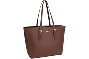 David Jones - Bolso de Mano Grande Mujer - Tote Bag Shopper Piel PU - Bolso de Hombro Trabajo Shopping Gran Capacidad Cuero - Bolso de Compras Asa Larga - Escuela Estudiante Moda - Marrón