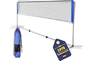 B BEST SPORTING Best Sporting Volleyballnetz Outdoor 4 in 1 I Badmintonnetz 310cm breit I Badminton Netz Garten höhenverstellbar von 90cm - 220cm | Mobiles Volleyballnetz 2m hoch für Badminton, Tennis und Fußball