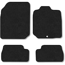 Lusso Floor Carpet Mats For Car | Tailored/Compatible To Fit Nissan Micra 2010 To 2017 | With DELUXE Carpet | Front & Rear With Heel Pad | 4-Piece Set (Black Edging