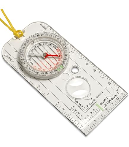 Boussole D'Orientation Avec Règle Pliable Et Loupe - Base De Cartographie - Léger Et Portable - Pour Randonnée, Camping