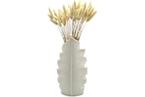 VOLUP Vaso Alto Decorativo Da Interno, Centrotavola Salotto Design Moderno, Home Décor, per Fiori, In Ceramica, Bianco - Decorazioni Arredamento Casa