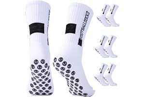 Lancry Lot de 2 paires de chaussettes de football pour enfants - Respirantes et antidérapantes - Chaussettes de football antidérapantes - Chaussettes de football pour enfants garçons de 6 à 12 ans