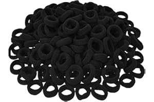 Rpanle 100 Pièces Élastiques Cheveux Cravates, mini cravates colorées de queue de cheval doux de bandes de cheveux multicolores pour Filles Bébé Enfants (2.5cm*6mm) Noir