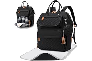 VKFOFEG Grand sac à dos à langer pour bébé - Avec matelas à langer portable - Multifonctionnel - Pour maman et papa