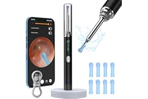 FERDIIZ Otoscopio, 1080P HD Pulizia Orecchie con Cconnettività Ciretta WIFI, Pulisci Orecchie Cerume da 3,5 mm, 6 Luci LED Impermeabile Pulitore Orecchie per iPhone, iPad e Android