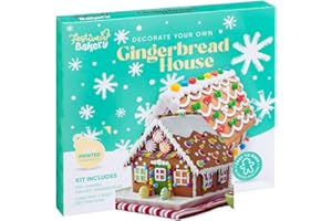 TJMOLTEN Large Make Your Own Christmas Gingerbread House Kit - No Baking Required - Holiday Tradition with Pre-Shaped Gingerbread, Christmas Sweets, Icing, Candy 560g - Christmas family fun