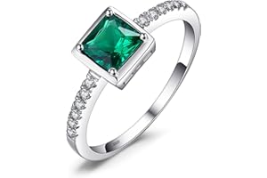 JewelryPalace Kwadratowy kamień szlachetny Niebieski szafir zielony Imitacja szmaragdu Pierścionek damski pierścionek zaręczynowy Srebro 925 Różowe złoto Złoto