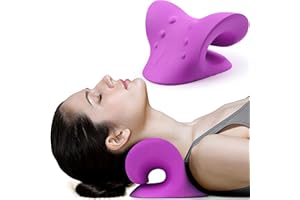 RESTCLOUD Entspannungskissen für Nacken und Schultern, Gerät zur Dehnung des Nackens zur Linderung von Schmerzen im Kiefergelenk und Ausrichtung der Halswirbelsäule, Chiropraktikkissen, Nackenstrecker, Lila