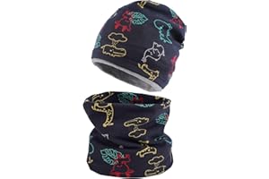 Cheerful Mario Set de Bufanda y Gorro Para Bebe Niño Niña Doble Capa Beanie y Braga Cuello de Algodón Suave