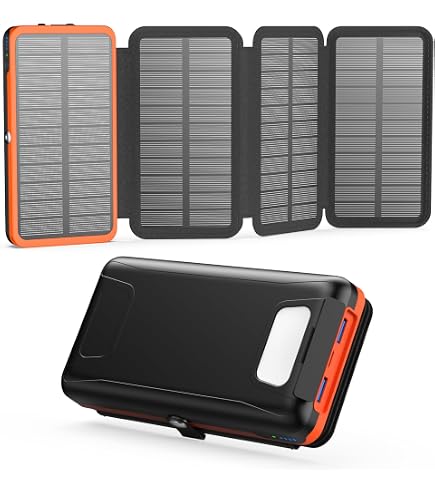 Power Bank Solare 20000mAh IP66 Impermeabile – Ricarica Rapida Con 3 Modalità Luce E Bussola Per Campeggio