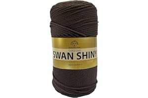 filati italiani Cordino Swan Shiny, Filato Lucido per Borse, 100% Polipropilene 250g (marrone - 07, 250g)