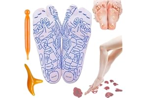 EHOTER Set di calzini per riflessologia con strumento di massaggio Calzini per agopunti Set di calzini per agopressione Riflessologia Calzini per massaggio ai piedi 2024 Nuovi calzini per riflessologia con