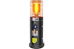 KESSER® Heizstrahler Gas KE12 Heizpilz für Terrasse Terrassenheizer Terrassenheizstrahler, Freiluftheizung 10 kW Gasheizstrahler gasheizer, Wärmestrahler, Heizgerät - inkl. Schutzhülle, Schwarz