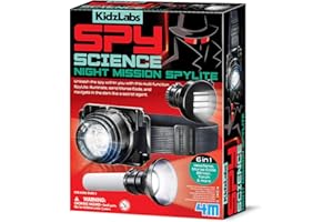 4M KidzLabs Spy Science Night Mission Spylite, Ciencia y tecnología para niños, Kit de Detective de Juego de rol espía con código Spylite y Morse para Mayores de 5 años