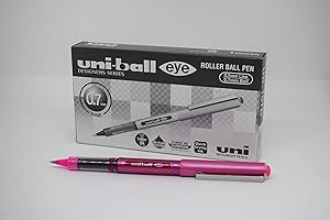 uni-ball 167494000 Eye Designer UB-157D Paquet de 12 Stylos roller fins encre Super Ink pointe 0,7 mm Rose