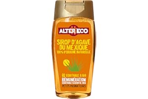 ALTER ECO - Sirop Agave Bio - Sucre d'Origine Naturelle (Fructose) - Non Raffiné - Haut Pouvoir Sucrant - 350 g