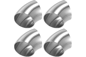 X AUTOHAUX 4 Pcs OD 2.5 Inch 45 Degree SS304 Stainless Steel Exhaust Elbow Pipe