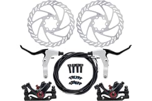 Yorbay Disco de Freno NV5 BD-09 160mm para Bicicleta Blanco con Kit de Tornillos (Negro) reutilizable