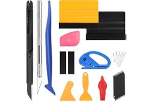 Sheryl&Rain 27Pcs Car Vinyl Wrap Tools Kit, Window Tint Kit, Wallpaper Smoothing Tool, Window Film Kit with Felt Squeegee, Edge Trimmer, Corner Squeegee, Hard Scraper for Glass Film, Install Wallpaper