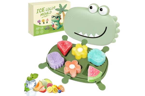 PITMT Moule a Glace, 6 Cavités Moule Glace Silicone Sans BPA pour Bebe et Adulte, Moules à Glace Animaux Mignons Reutilisable Maison pour Popsicles Crèmes Glacées