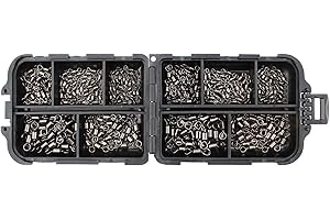 OKVGO 300pcs High-Strength Stainless Steel Ball Bearing Rolling Swivels with Tackle Box for Carp Coarse Sea Fishing with Size 2 4 6 8 10