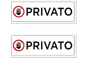 EVEREST ADV 2 Adesivi con scritta PRIVATO cm 15x5 | Targhette per Porte e Altro | In Vinile Adesivo Resistenti all'Esterno | 2 Pezzi