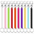 Mozeat Lens 10Pcs Stretchy Spiral Keyring Colourful Plastic Keychain