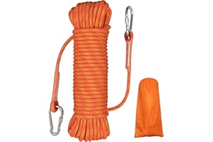 HAIY Climbing Rope, Diameter 10mm Outdoor Static Multipurpose Rope, High Strength Cord Safety Rope for Escape, Camping, Hiking, Fire Rescue, Parachute (Orange Length 30m)