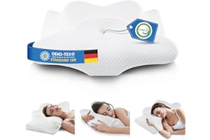 ‎GOBIKEY Gobikey Nackenkissen Kopfkissen Orthopädisches Kissen Memory Foam Kissen Ergonomisches Kopfkissen Nackenstützkissen gegen Seitenschläferkissen für Seiten, Rücken & Bauchschläfer Weiß