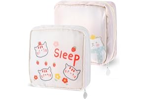 Andibro Simpatica borsa per assorbenti igienici, 2 pezzi, portatile sacchetti igienici per assorbenti, per coppette mestruali, mestruazioni,porta tamponi, kit per donne, ragazze
