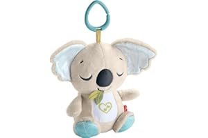 Fisher-Price Doudou Koala à emporter, veilleuse Musicale apaisante en Peluche avec des Sons d’Ambiance ou de la Musique, pour bébés dès la Naissance, JBD65