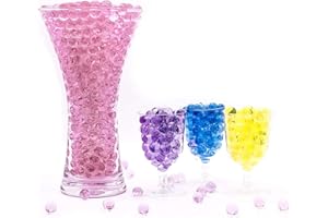 Risai Bolas de Gel, Perlas Bolitas de Agua No Tóxicas Crecen en Agua, Water Beads para Jarrones Decoración, Hidrogel para Plantas Flores, Rosa 10g