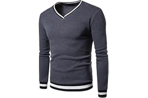CSHE Pullover Herren Oversize Sweatshirt ohne Kapuze Mode Casual Langarmshirt mit V-Ausschnitt Baumwolle Sport Sweater Langarm Pulli Lässig Oberteil Männer Regular fit Top