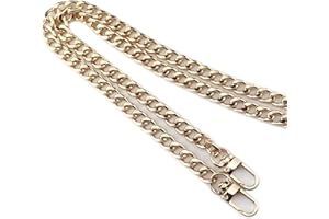 HEEHEE 60 cm Geldbeutel-Kettenriemen, Zubehör, gehobener Farbton, bequemes Eisen, flache Ketten, Ersatzriemen mit Schnallen, Gold, 1 Stück für Schulter-, Cross-Body-Handtasche